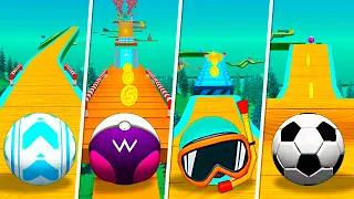 Sky Rolling Balls - 4 Balls Impossible Squid Race - Who Would Win?