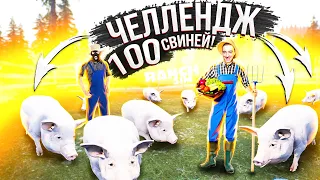 УГАР! ЧЕЛЛЕНДЖ 100 СВИНЕЙ! СОЗДАЁМ АДСКУЮ СВИНОБОЙНЮ В RANCH SIMULATOR #6