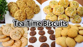 5 Tea Time Biscuits Recipe | Bakery Biscuits Recipe | Zeera, Chocolate, Coffee, Coconut Biscuits