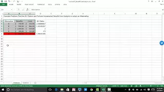 Lecture 7:  Benefit-Cost Analysis - Excel Example