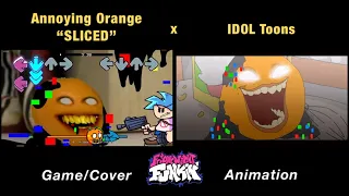 Corrupted “SLICED” But Everyone Sings It | Annoying Orange x Learn With Pibby x FNF Animation x GAME