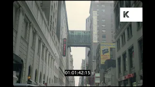 1980s NYC, Driving Through Midtown Manhattan, Skyscrapers 35mm