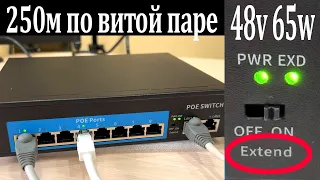 POE switch ACTIVE.250 meters over twisted pair.