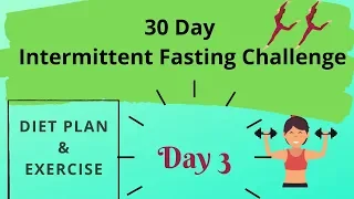 Day 3 || 30 Day Intermittent Fasting Challenge || Exercise and Diet Plan