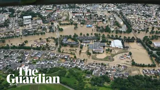 Flooding across Belgium, Germany and the Netherlands shown in aerial footage