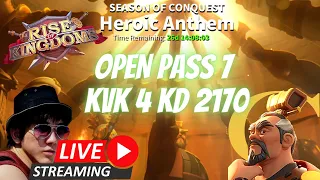 LIVE - OPEN PASS 7 KVK 4 KD 2170 YUK BISA YUK RALLY GARRISON | RISE OF KINGDOMS INDONESIA KINGDOM