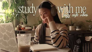 1 Hour Cozy Cafe Study with Me ☁️ ☕️ | real time, chill jazz music, productive