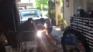 Hilarious welding accident