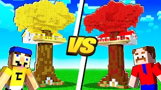 Jeffy vs Marvin TREE House Battle in Minecraft!