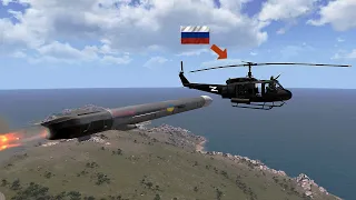 A Ukrainian missile suddenly fired directly at a Russian helicopter | ARMA 3