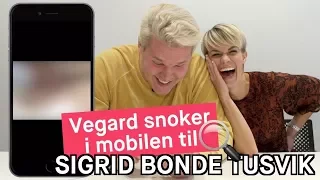 Vegard Harm snoker i mobilen til Sigrid Bonde Tusvik