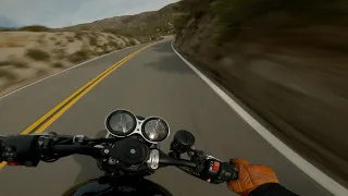 Motorcycle POV Ride Down A California Mountain Road // Triumph Speed Twin 1200 [4K]