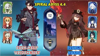 Spiral Abyss 4.4 | Burn-Melt Wriothesley & Plunge Hutao | Genshin Impact