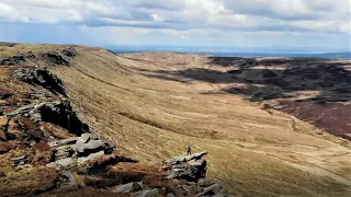 Old Age Pensioner Wild Camping On The Edge Kinder Scout