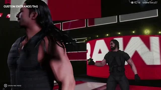 the sheild seth rollins and roman reigns entrance mix up