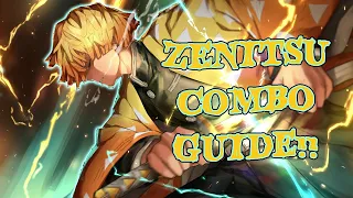*MAX* DAMAGE COMBOS FOR ZENITSU! ZENITSU COMBO GUIDE | Demon Slayer Hinokami Chronicles Zenitsu