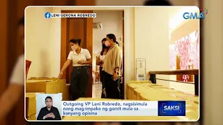 Outgoing VP Leni Robredo, nagsisimula nang mag-impake ng gamit mula sa kanyang opisina | Saksi