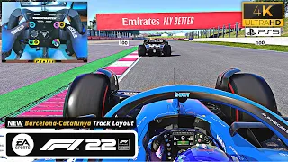 F1 22 PS5 Gameplay - ALPINE A522 Circuit de Barcelona-Catalunya NEW Layout | Thrustmaster T300 [4K]