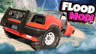 FLOOD ESCAPE But with TERRIBLE Random Parts Cars in BeamNG Drive Mods!