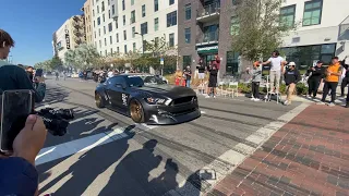 Insane Cars and Coffee burnout,burnout fails,revs,police,Rides By The River