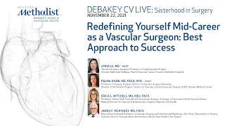 Redefining Yourself Mid-Career as a Vascular Surgeon (Le MD, Shaw MD, and guests) November 22, 2021