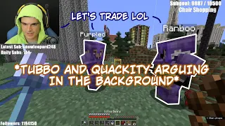 Tubbo and Quackity argue about the cookie outpost while Foolish, Ranboo, Purpled trade || Dream SMP