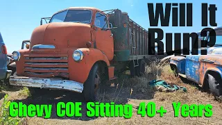 Will It Run and Drive After Sitting 40+ Years?? GIANT 1950 Chevy COE Field Find