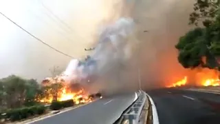 Horrific video footage from the wildfires in Mati, Greece (July 2018)