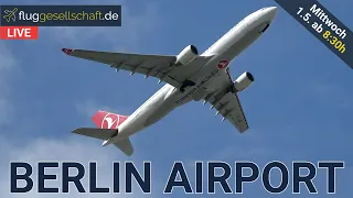 🐻 LIVE Planespotting Airport Berlin (BER) Germany | Mittwoch 1.5.2024