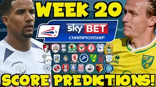 My Championship Week 20 Score Predictions! Get Yourself Onto The Prediction Leaderboard!