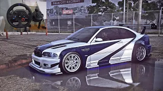 Rebuilding BMW M3 E46 (Most Wanted M3) - NFS Heat - Logitech G29 Gameplay