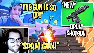 Streamers First Time Use & React the *NEW* "DRUM SHOTGUN" In Fortnite