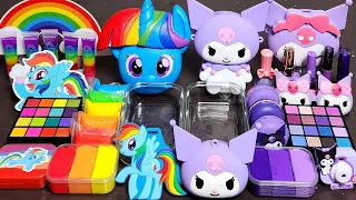 ASMR Rainbow Pony vs purple Kuromi Slime Mixing Random Into Slime!#asmr #Slime#satisfying