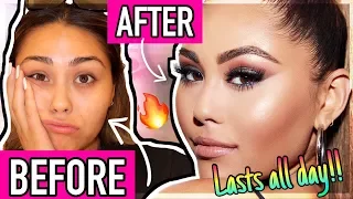 Vegas GRWM: Ultimate LONG LASTING Foundation Routine + Smokey Eye Makeup | Roxette Arisa