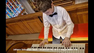 Johann Sebastian Bach - Invention No. 8 in F major BWV 779 - Jošt Vidergar, Pipe Organ