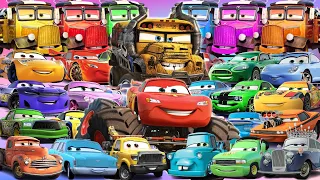 Looking For Disney Pixar Cars Lightning Mcqueen, Flo, Chick Hicks, Jeff Gorvette, Off Road Mcqueen