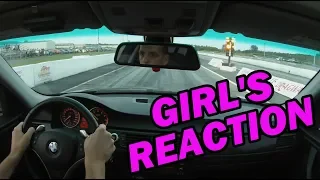 Girl's reaction to 425hp BMW 335xi Launch