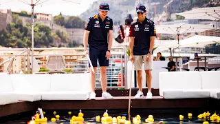 Max Verstappen and Checo Perez HOOK A DUCK in Monaco