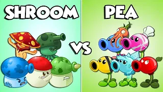 Every SHROOM vs PEA Plants Power-Up! in Plants vs Zombies 2