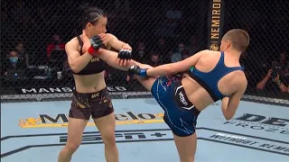 rose namajunas  head kick K.O to zhang weili SLOW-MO