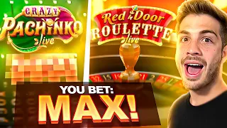 MAX BET Crazy Pachinko & Red Door Roulette!!!