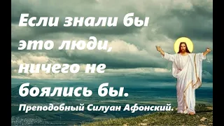 Если знали бы это люди, ничего не боялись бы. Преподобный Силуан Афонский.