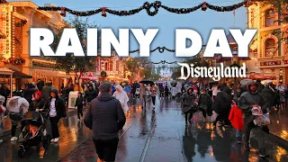 Rainy Day at Disneyland during Christmas season