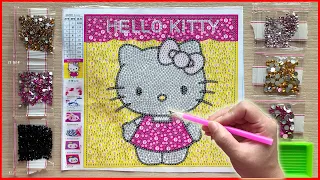 Tự làm tranh đính đá lấp lánh mèo Hello Kitty - Painting Kitty with acrylic bead @ChimXinhChannel