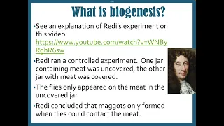 Biology- Spontaneous Generation/Biogenesis Notes