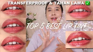 TOP 5 BEST LIP TINT TERBAIK, TRANSFERPROOF DAN TAHAN LAMA 🙌🏻😍 | NUDE PEACHY BROWN | Maria Soelisty