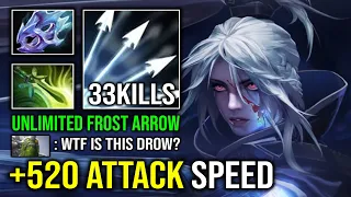+520 ATTACK SPEED Full Agility Rampage Unlimited Frost Arrow Late Game Drow Ranger Dota 2