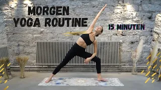 Yoga Morgenroutine Vinyasa Flow | Voller Energie in den Tag starten | 15 Minuten