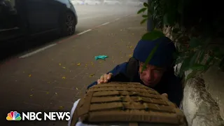 WATCH: NBC News' Richard Engel and crew take cover in Israel from mortar fire