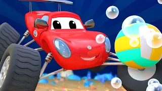 Marty Monster Rekin Musi Uratować Tonącą Piłkę! - Miasto Samochodów | Bajki samochodowe dla dzieci